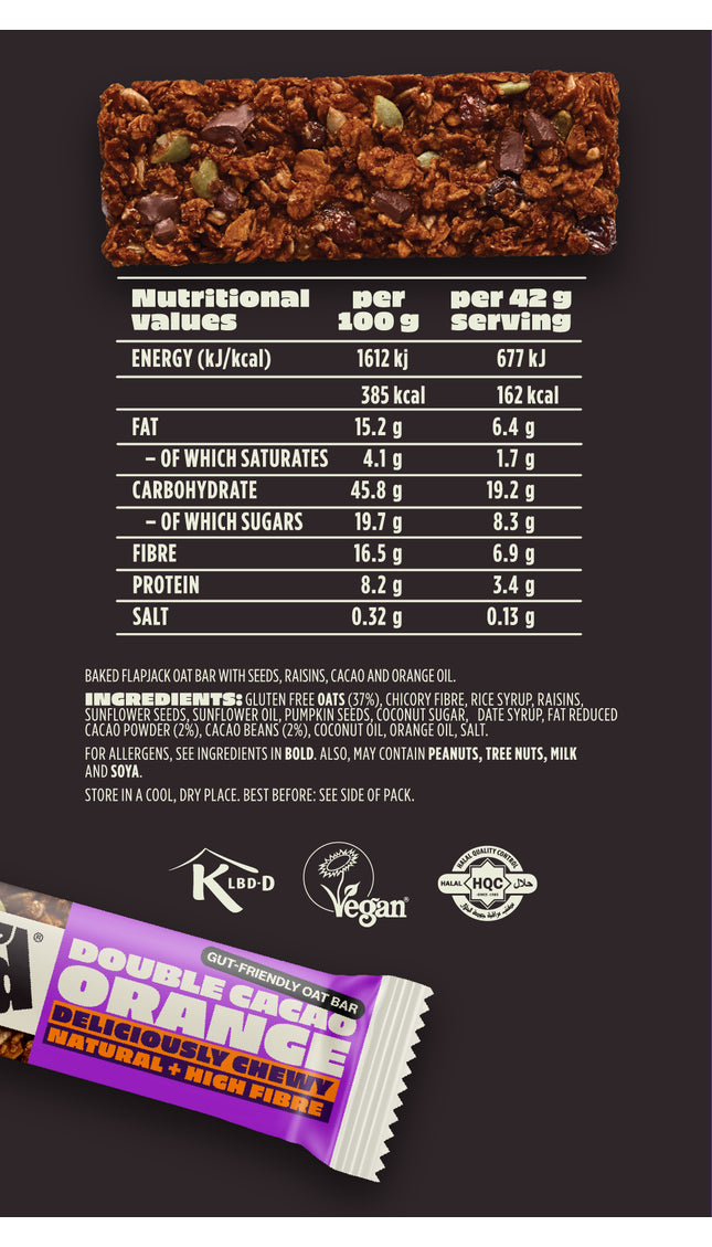 DOUBLE CACAO & ORANGE GUT-FRIENDLY OAT BARS TASTER PACK (3 PACK)