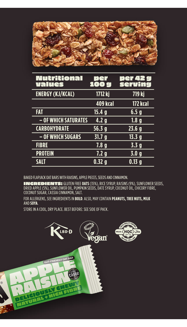 APPLE & RAISIN GUT-FRIENDLY OAT BARS TASTER PACK (3 PACK)